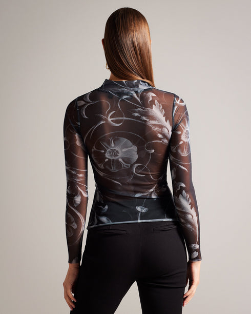 KAESA-Tops-High Neck Mesh Top- Ted Baker Romania